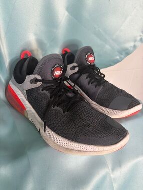 Nike Joyride Run Flyknit Sneakers Men Size 14 | Charcoal Grey/Orange| Rare Size